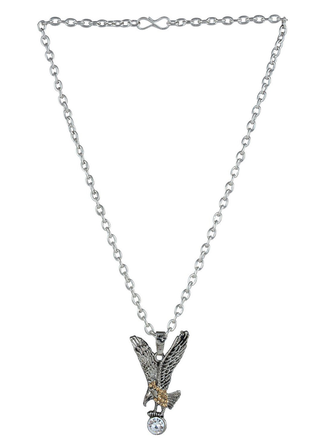

MEMOIR Cubic Zirconia-Studded Eagle-Shaped Pendant with Chain, Silver