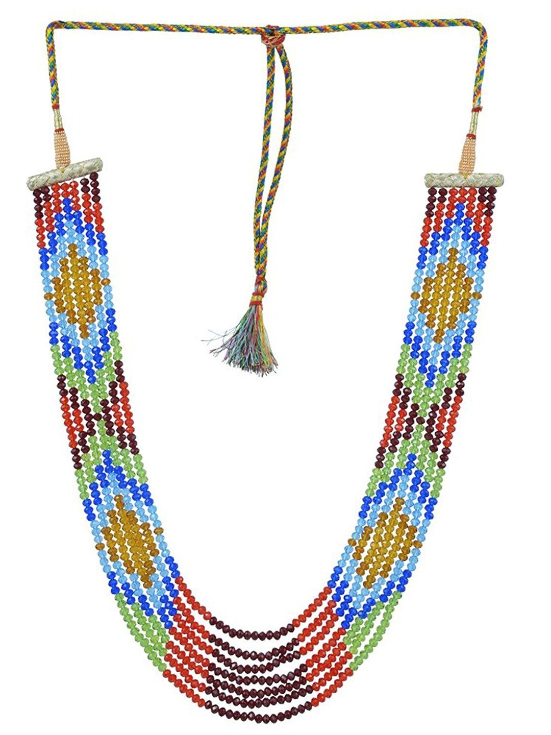 

MEMOIR Brass-Plated Beaded Necklace, Red