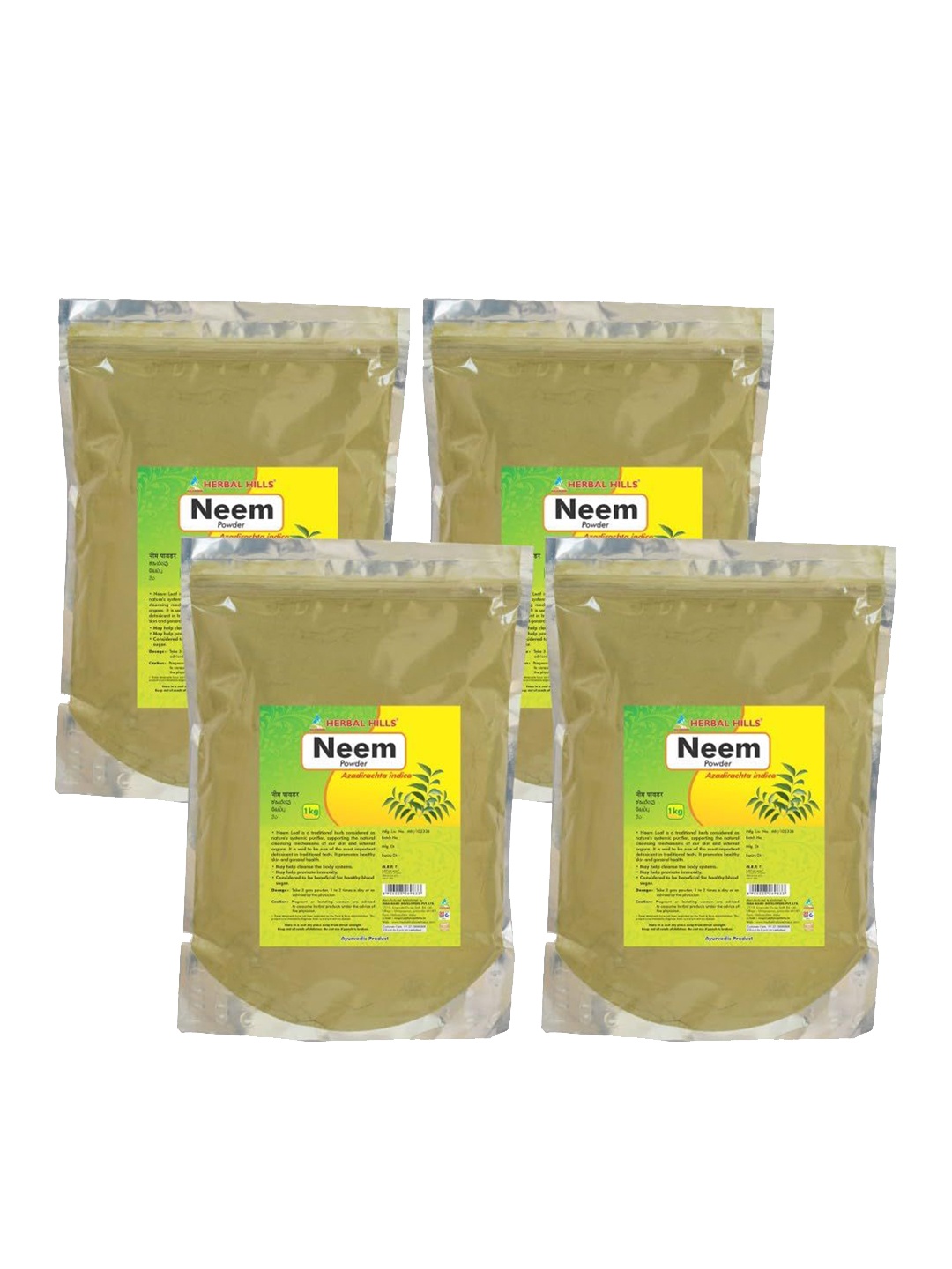 

Herbal Hills Neem Powder (1kg Pack of 4), White