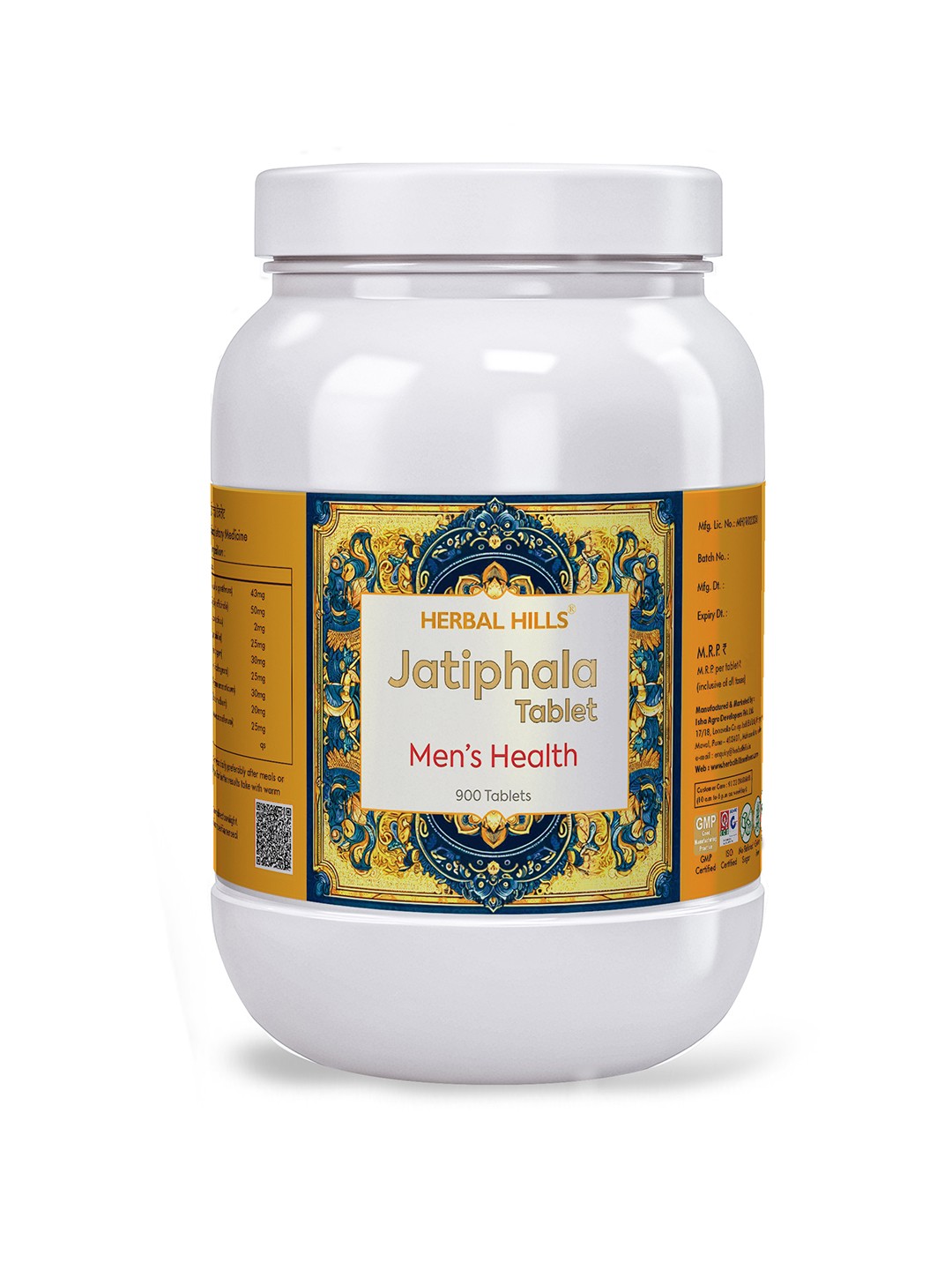 

Herbal Hills Jatiphalahills Tablet (900 Count Pack of 4), White