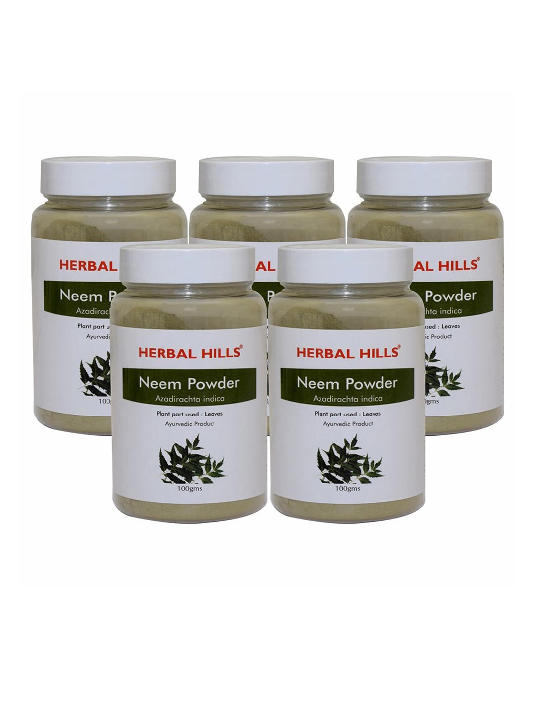 

Herbal Hills Organic Neem Powder Azadirachta Indica (200 Gram Pack of 5), White