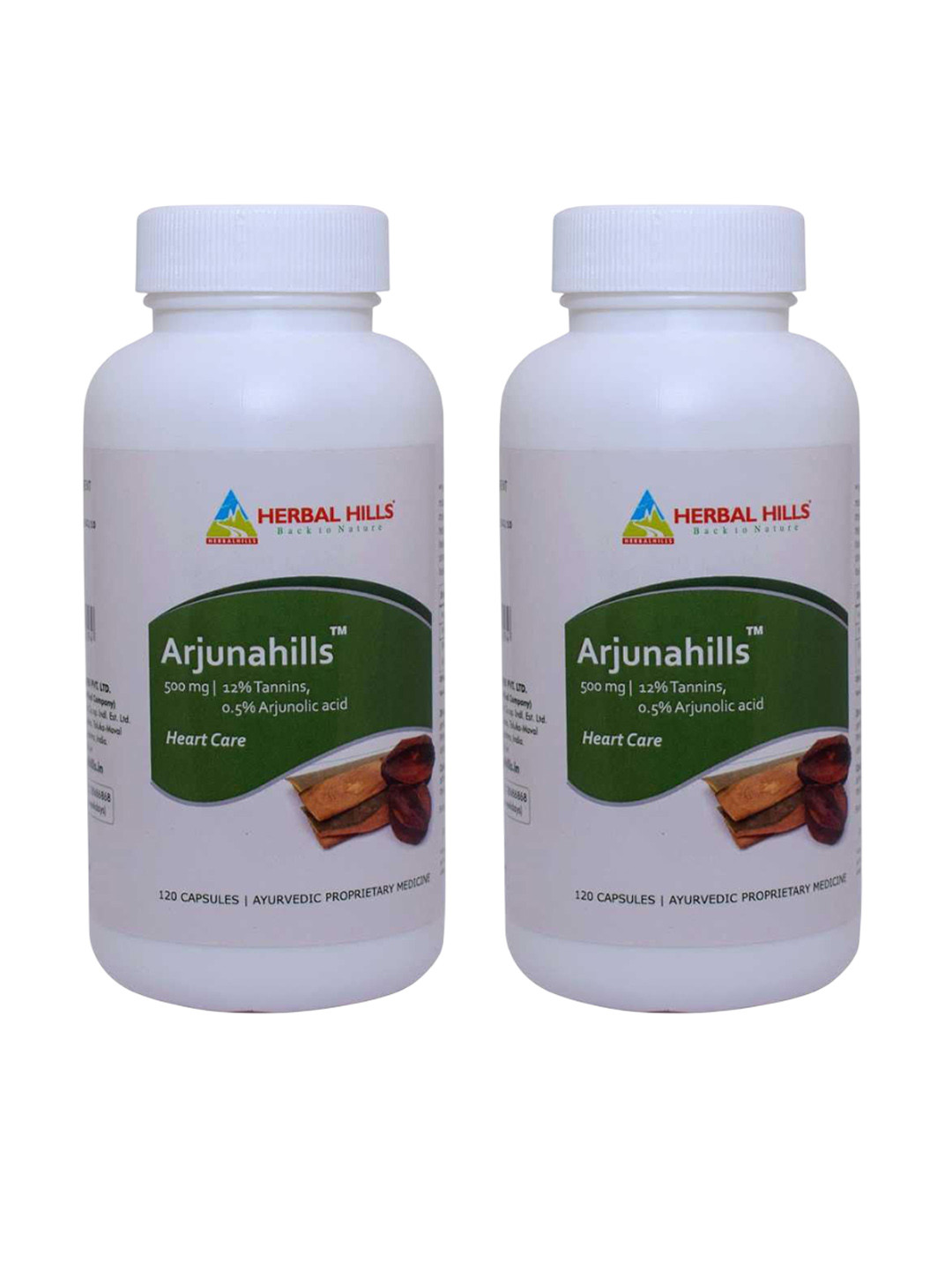 

Herbal Hills Arjuna Capsules (120 Capsule (Pack of 2)), White
