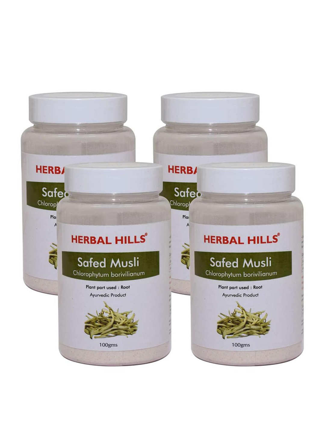 

Herbal Hills Safed Musli Powder 100 g Pack of 4, White