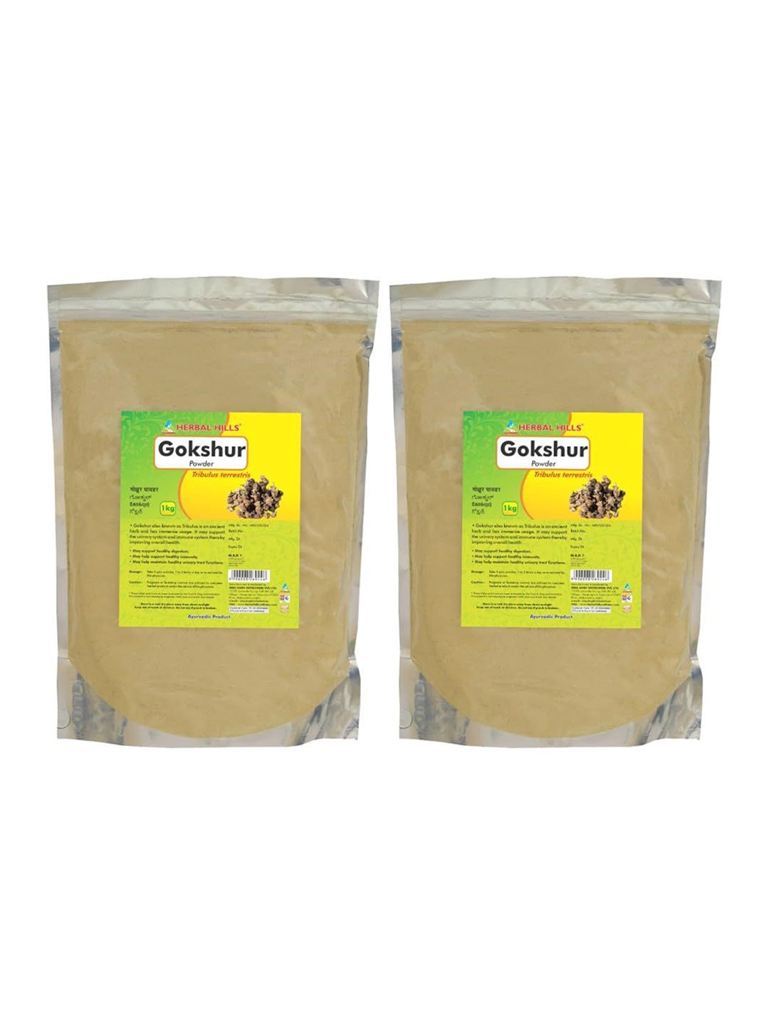 

Herbal Hills Gokshur Powder 1 kg Pack of 2, White
