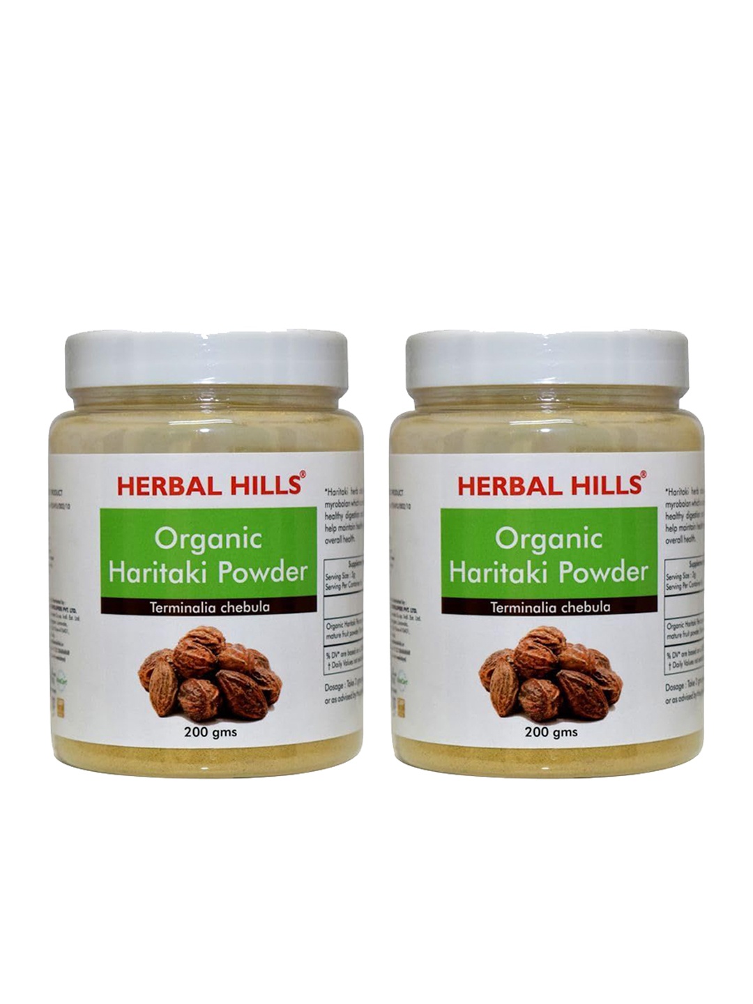 

Herbal Hills Organic Haritaki Powder 200 Gms Pack of 2, White