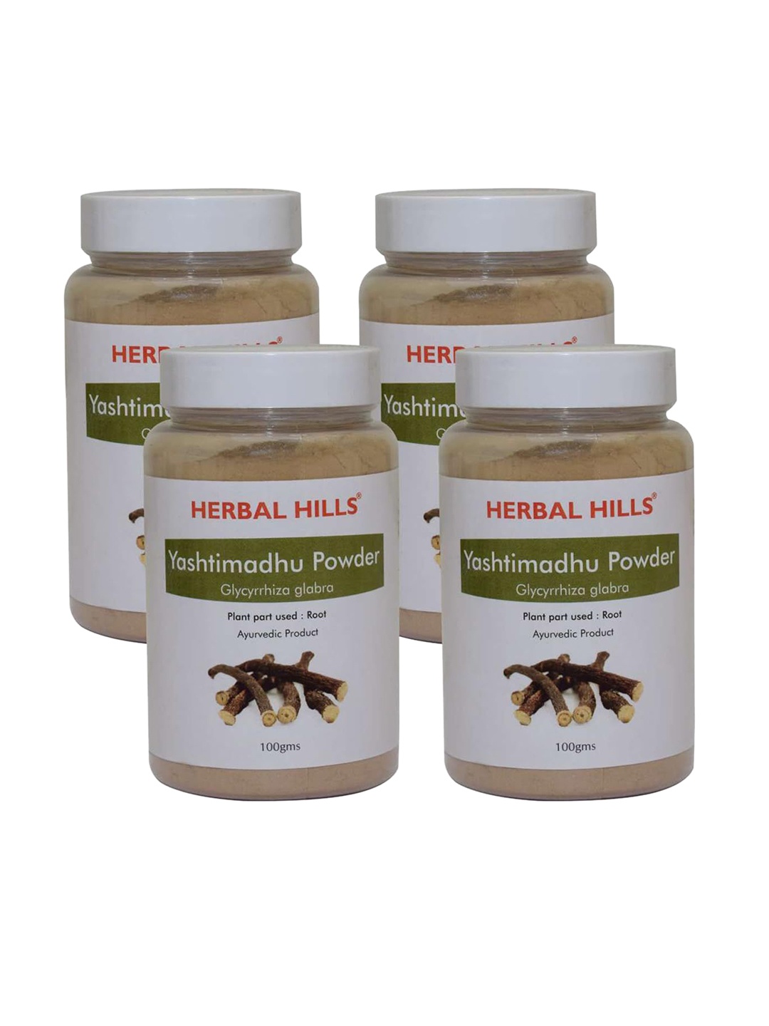 

Herbal Hills Yashtimadhu Powder Edible Licorice (100 Gram Pack of 4), White