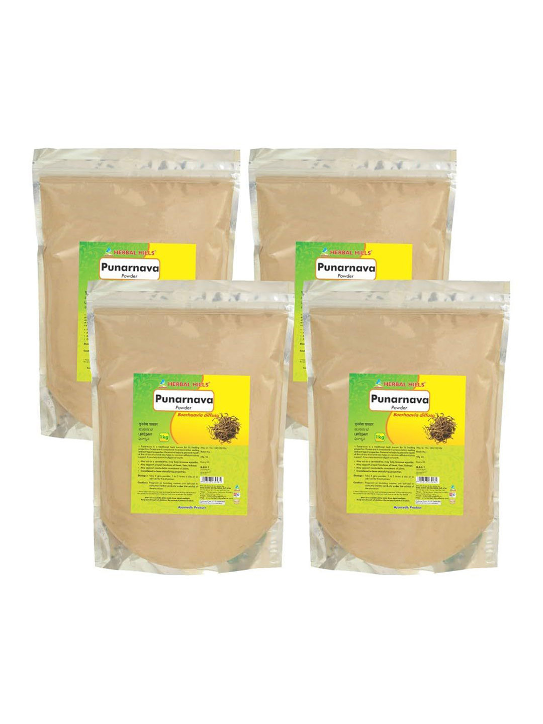 

Herbal Hills Punarnava Powder 1 Kg Pack of 4, White