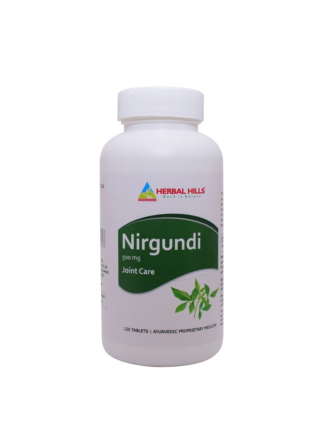 

Herbal Hills Nirgundi (Vitex negundo) 120 tablet - 500mg for Joint Care & various health benefits (Pack of 5), White