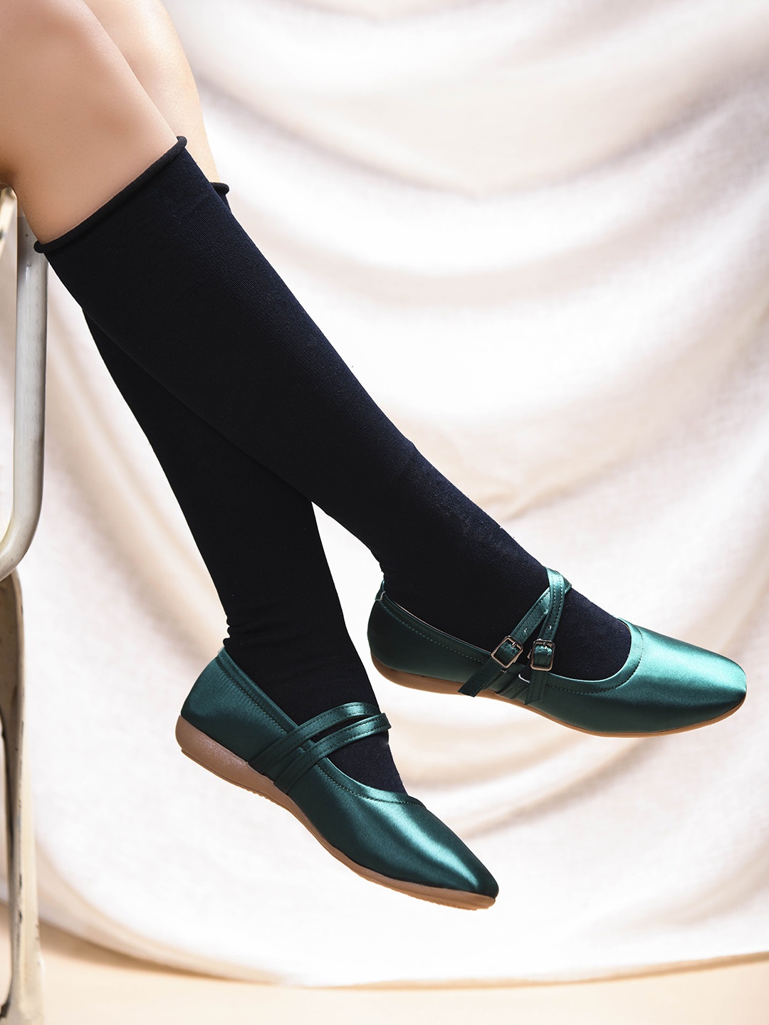 

SHUZ TOUCH Women Ethnic Ballerinas Flats, Green