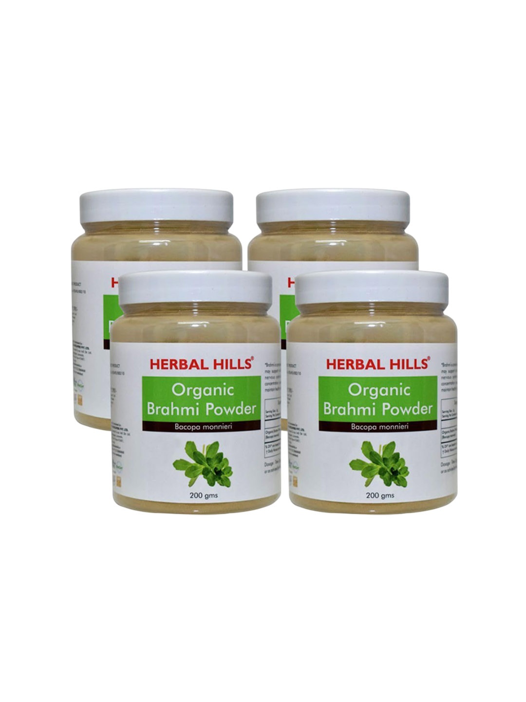 

Herbal Hills Organic Brahmi Powder (200 g (Pack of 4)), White