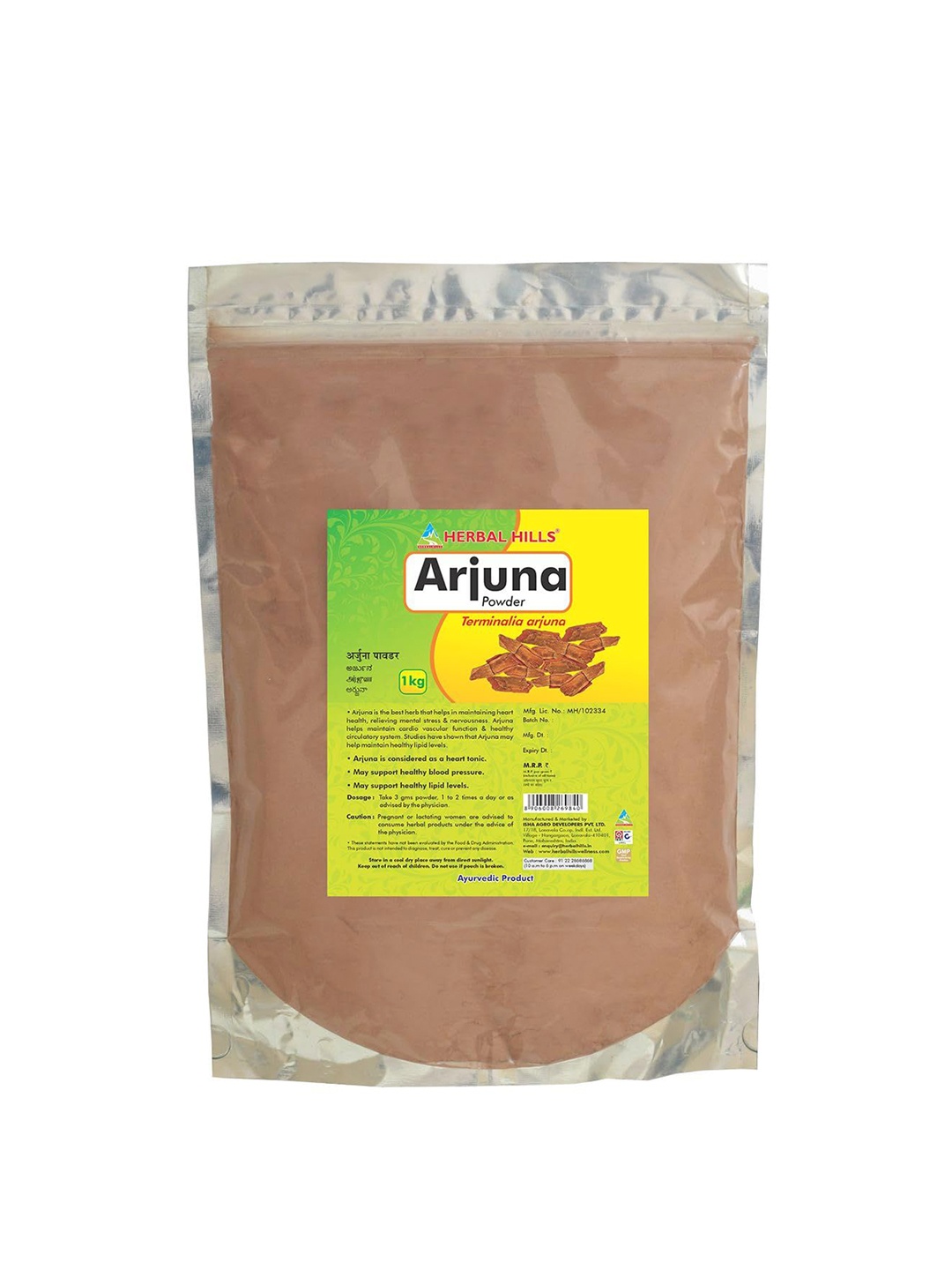 

Herbal Hills Arjuna Powder (1 kg Single Pack), White