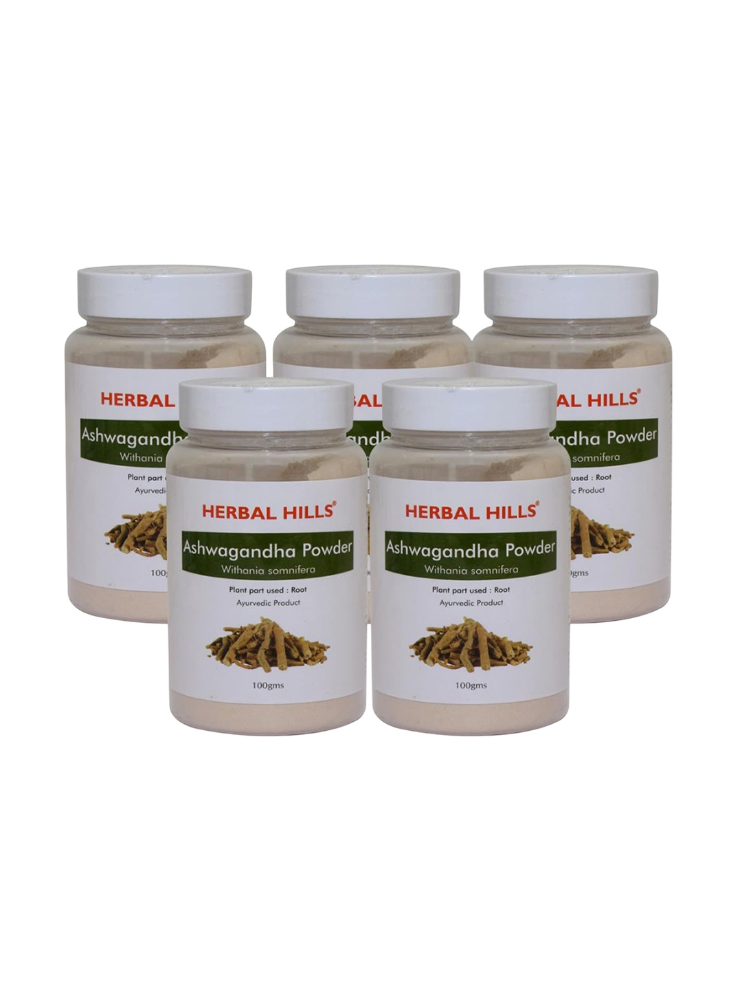 

Herbal Hills Ashwagandha Powder 100 Gms Pack of 5, White