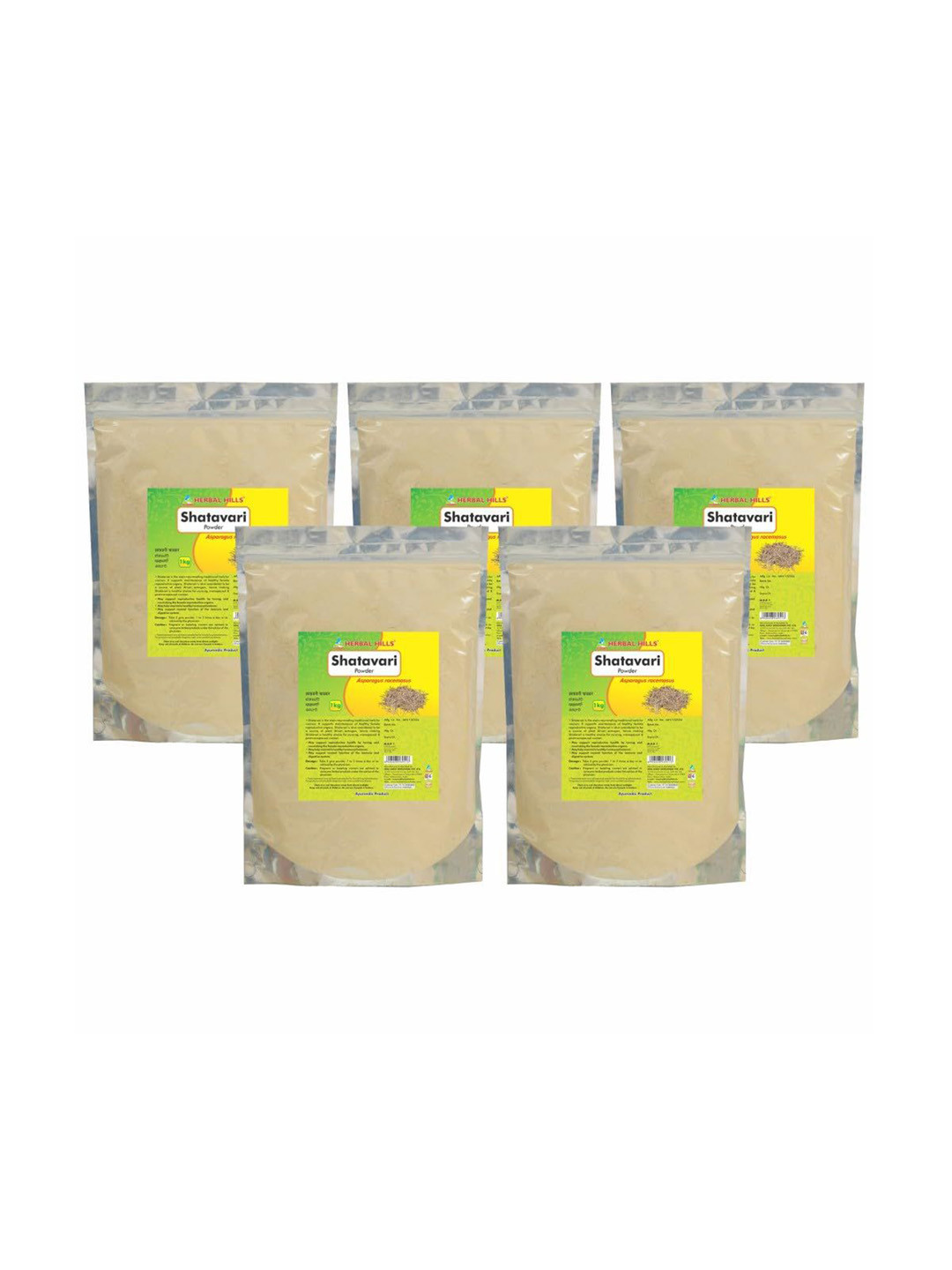 

Herbal Hills Shatavari Powder (1 kg Pack of 5), White