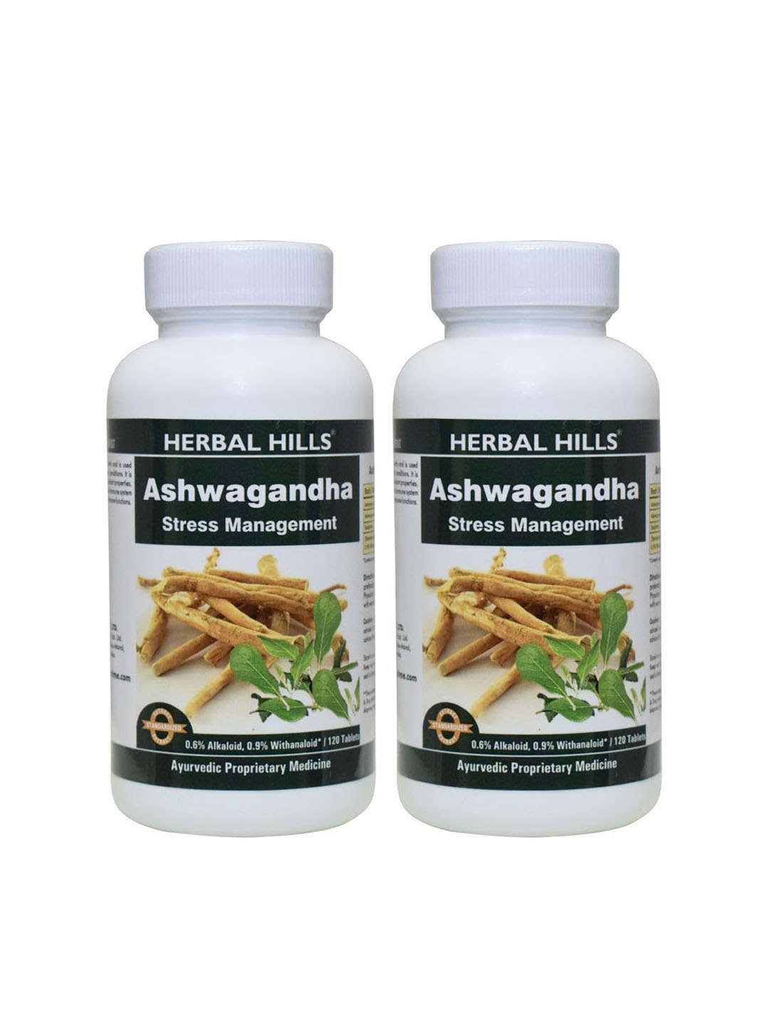 

Herbal Hills Ashwagandha Tablets (120 Tablets (Pack of 2)), White