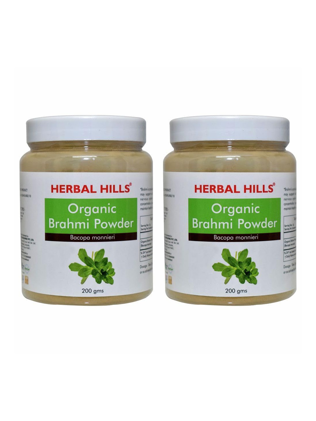 

Herbal Hills Organic Brahmi Powder (200 g (Pack of 2)), White