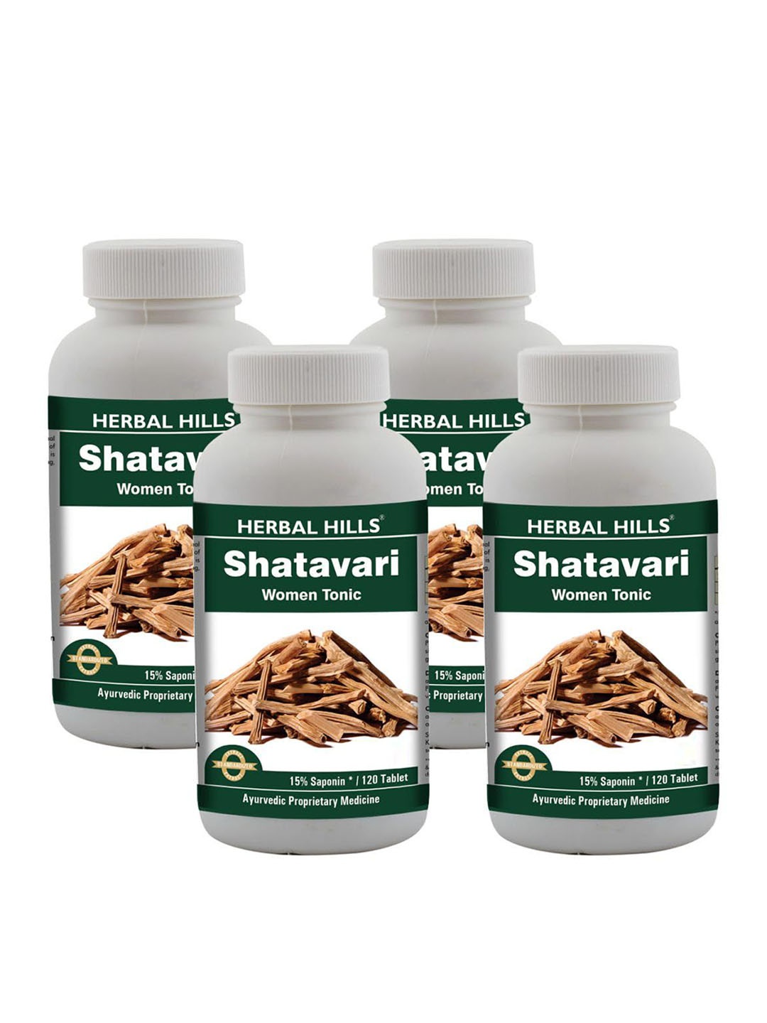 

Herbal Hills Shatavari Tablets (Asparagus racemosus) (120 Tablets (Pack of 4)), White