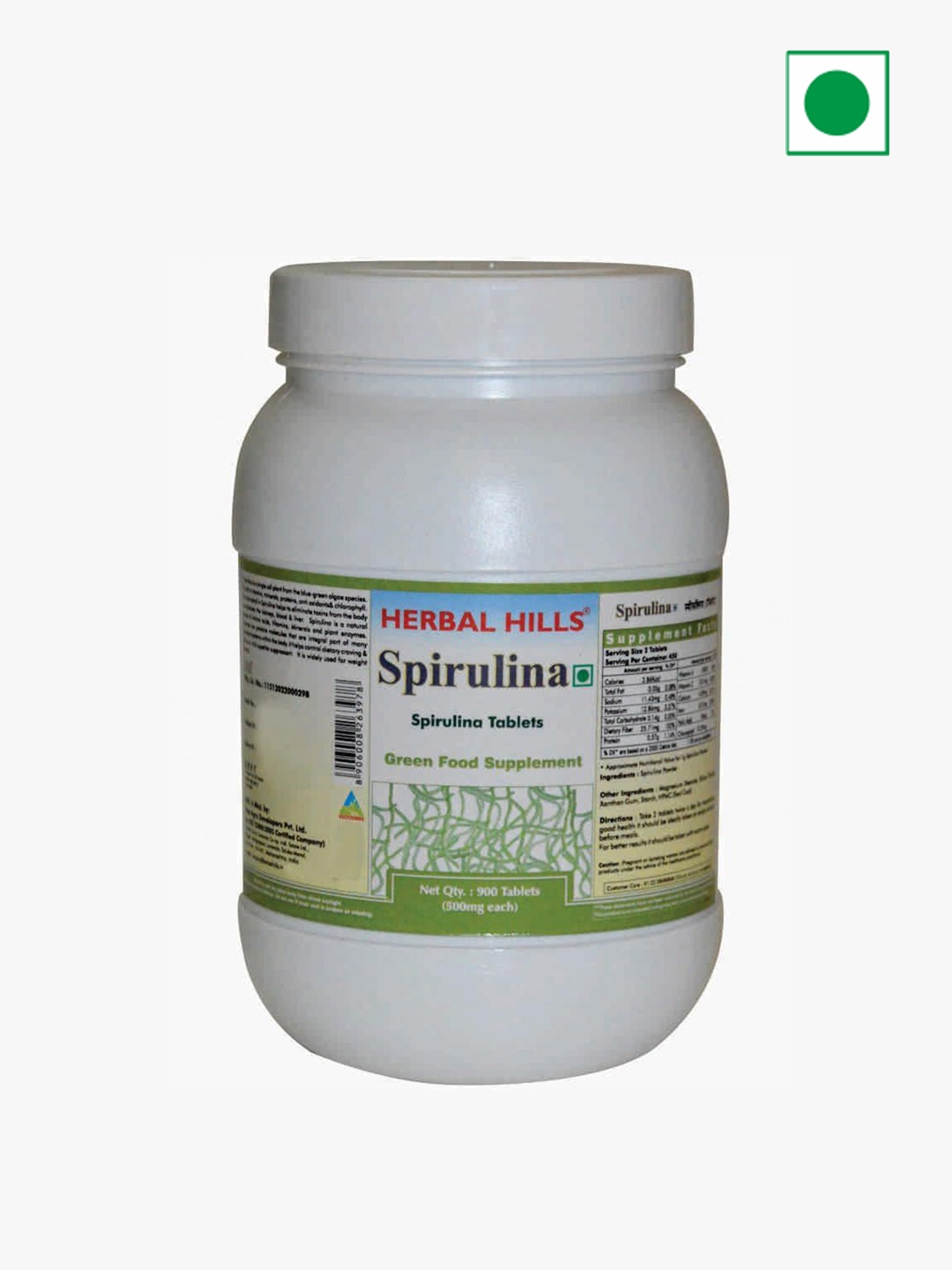 

Herbal Hills Spirulina Tablets (900 Count Pack of 1), White