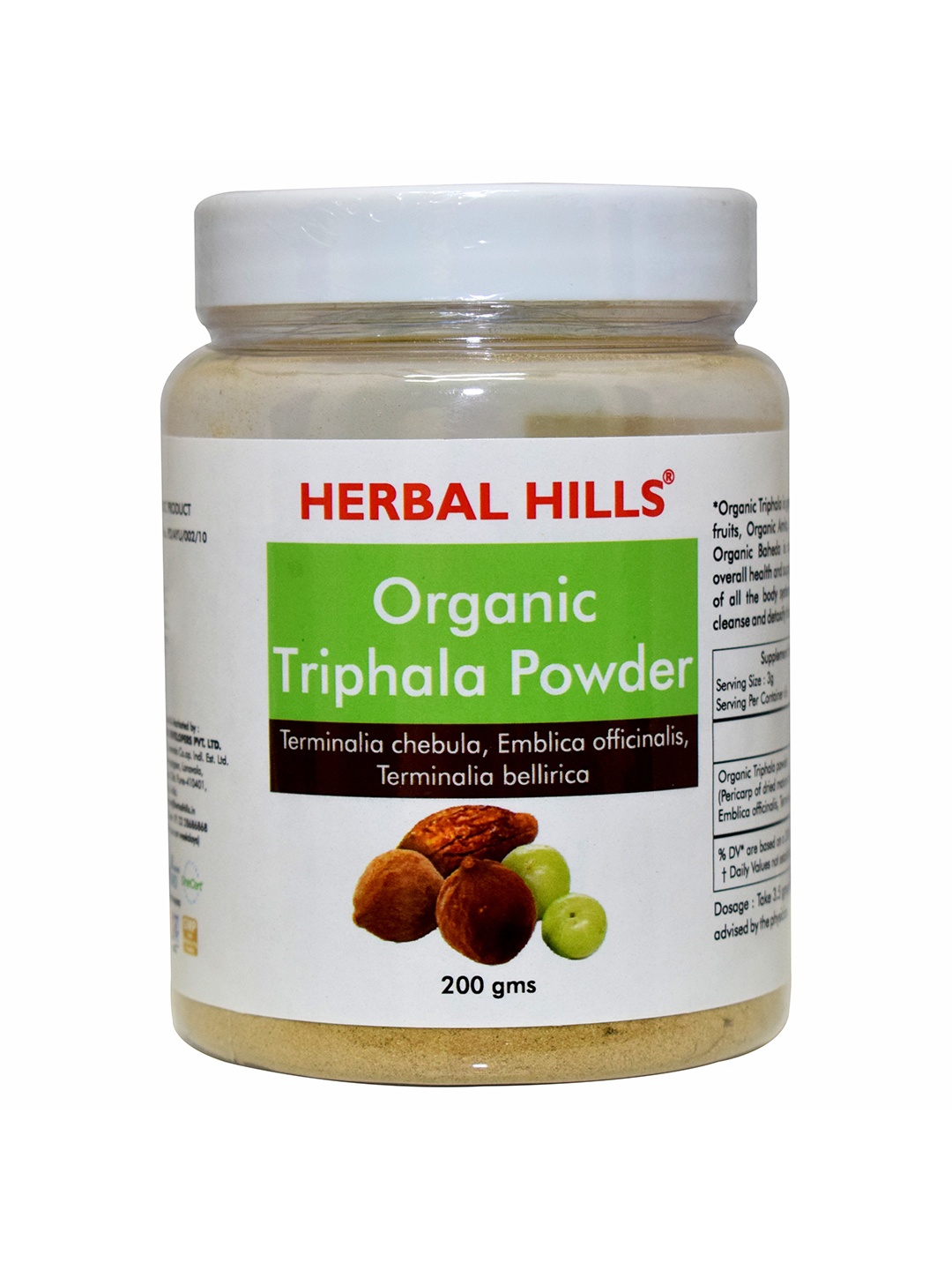 

Herbal Hills Organic Triphala Powder (200 gms Pack of 1), White