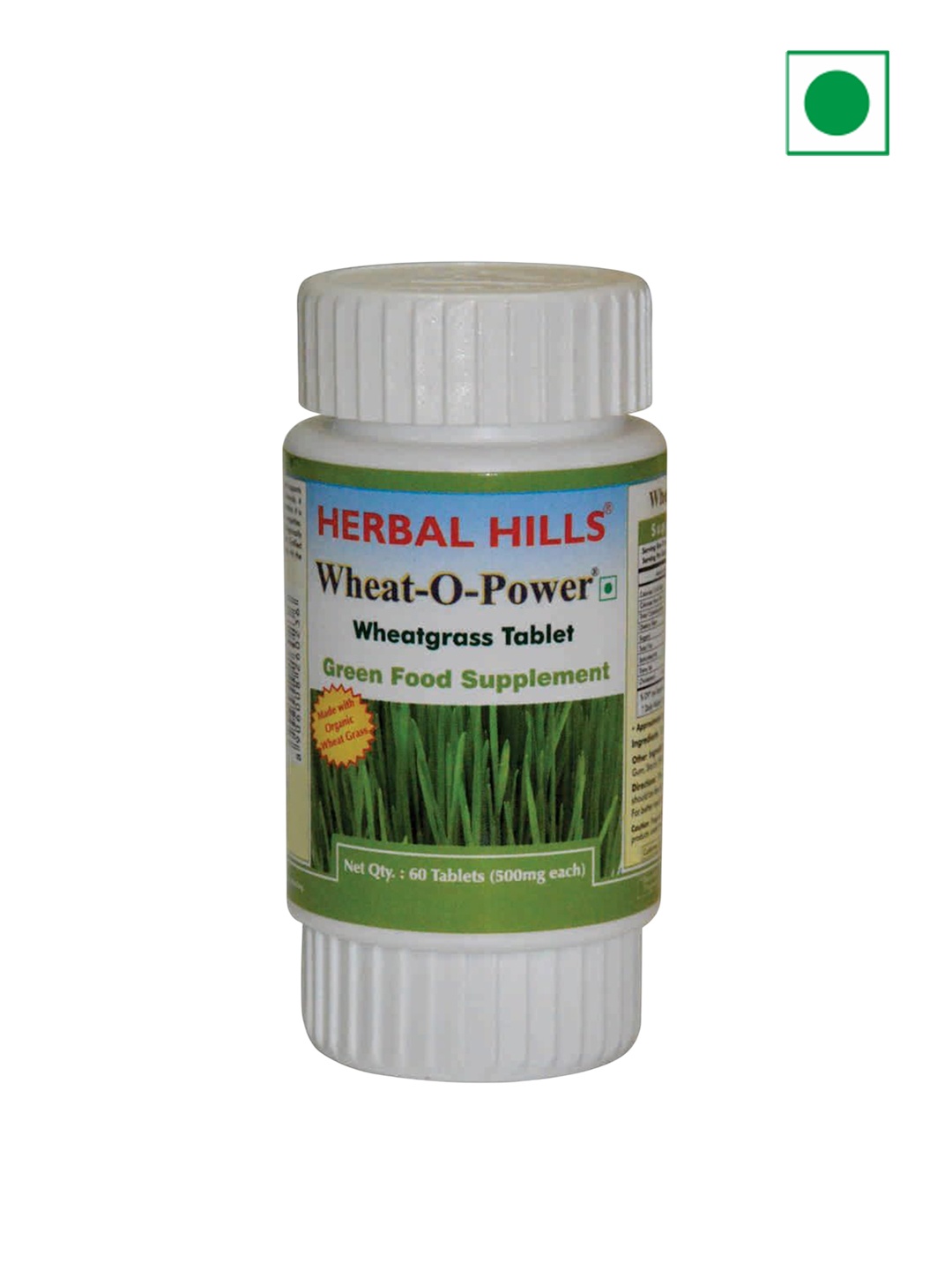 

Herbal Hills Wheatgrass Tablets (60 Count Pack of 1), White