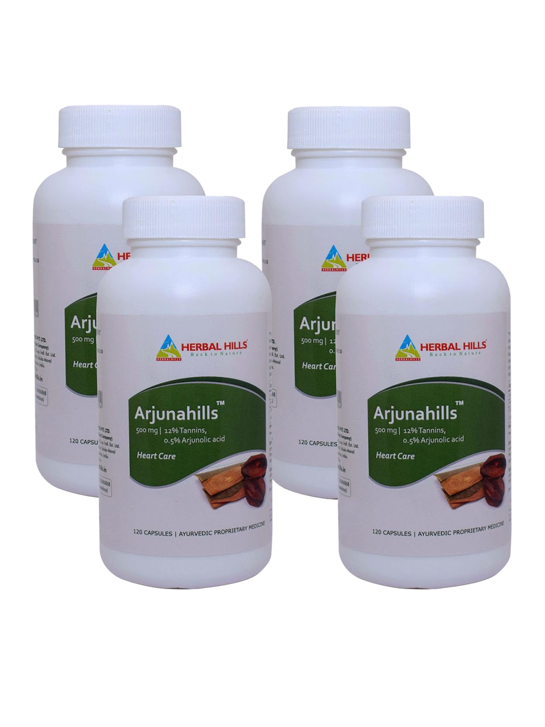 

Herbal Hills Arjunahills - 120 Capsules - Pack of 4, White