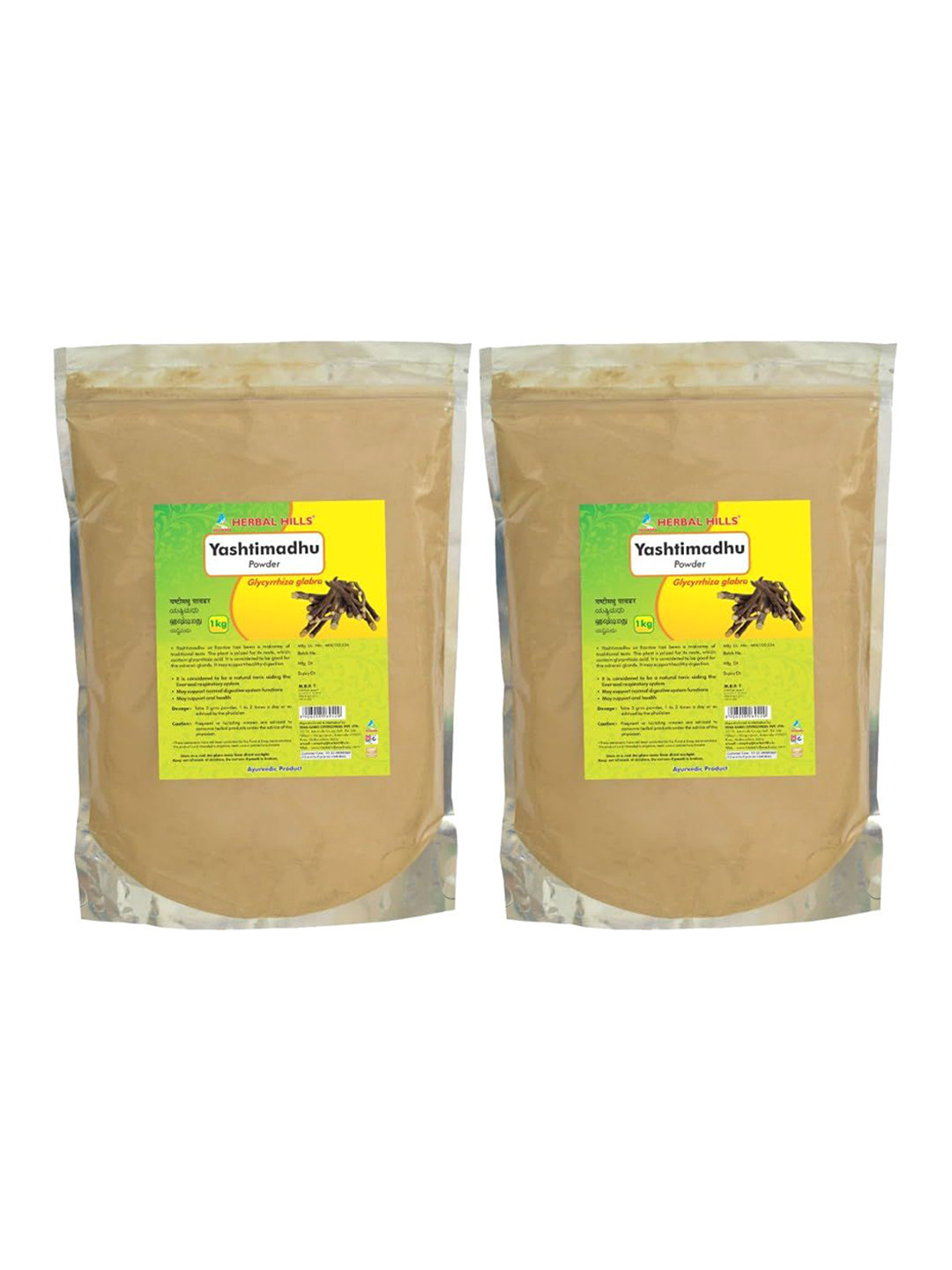 

Herbal Hills Yashtimadhu Powder Edible Licorice (1 Kg Pack of 2), White