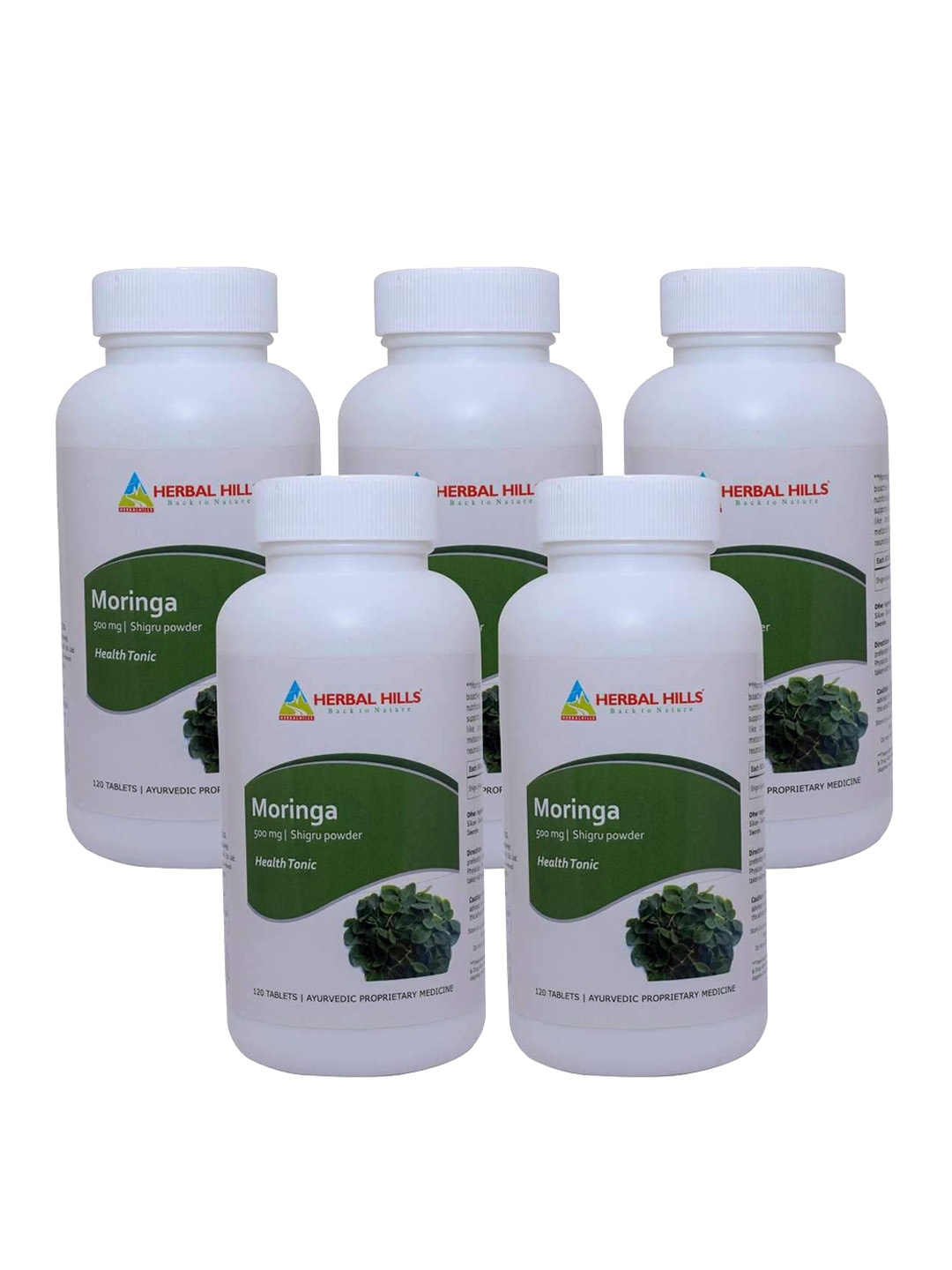 

Herbal Hills Moringa Tablets (120 Tablets (Pack of 5)), White