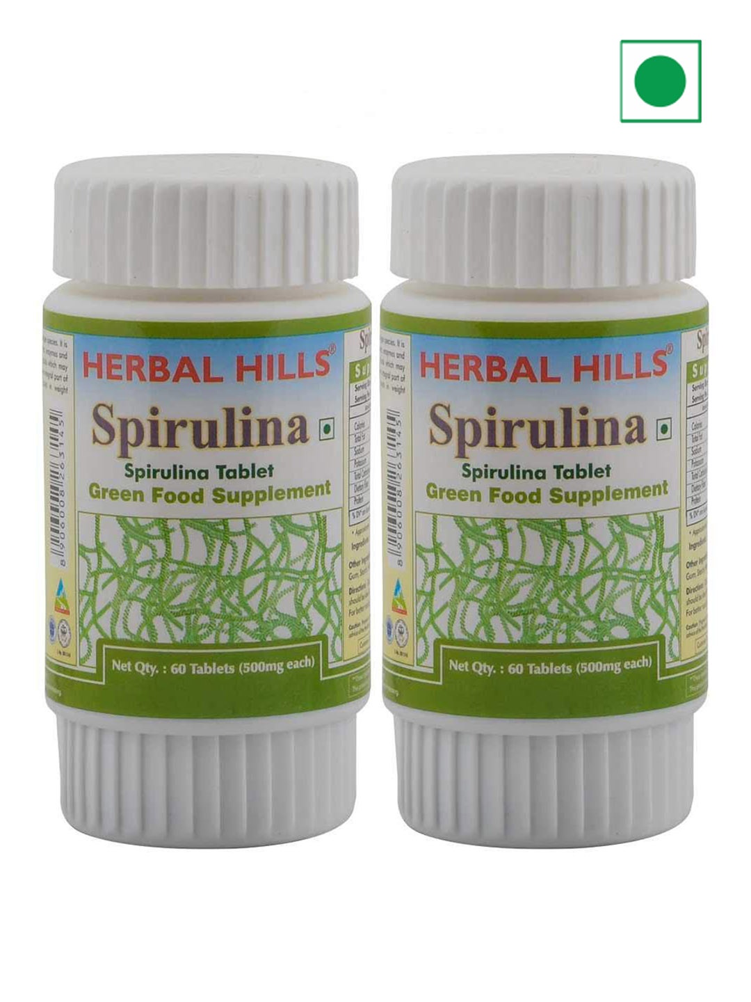 

Herbal Hills Spirulina 60 Tablets Pack of 2, White