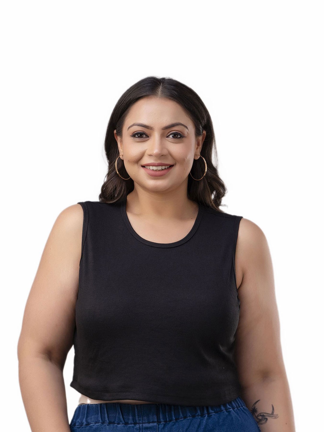 

Fashion Zest Women Cotton Handloom Top, Black
