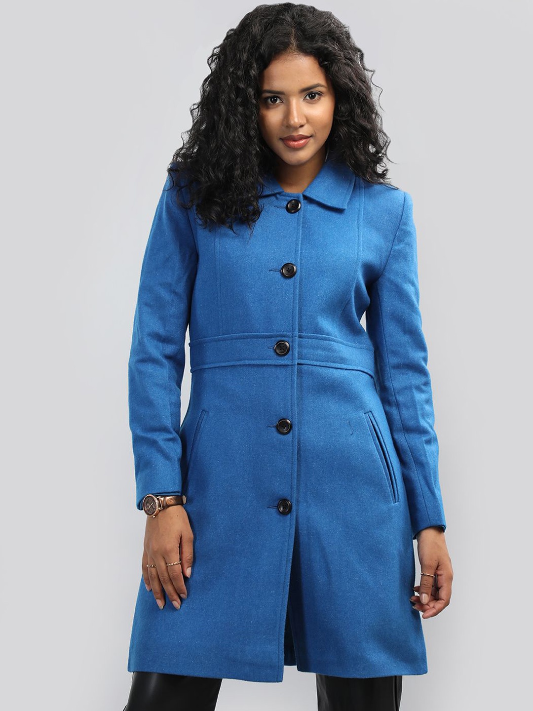 

The Roadster Lifestyle Co Women Single Breasted Trench Coat, Blue