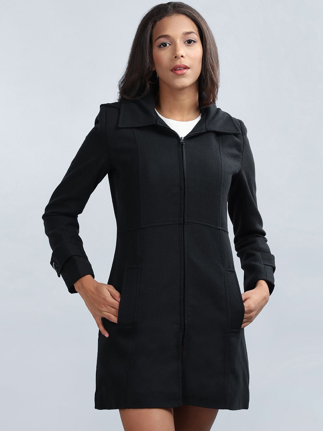 

The Roadster Lifestyle Co. Women Casual Hooded Coat, Navy blue