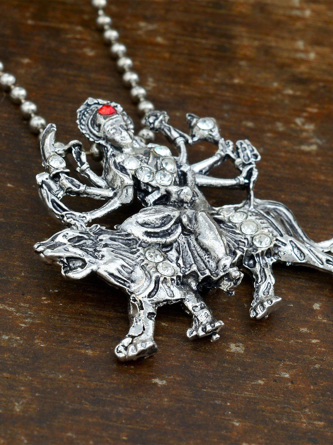 

MEMOIR Silver-Plated Oxidized Goddess Pendant with Chain