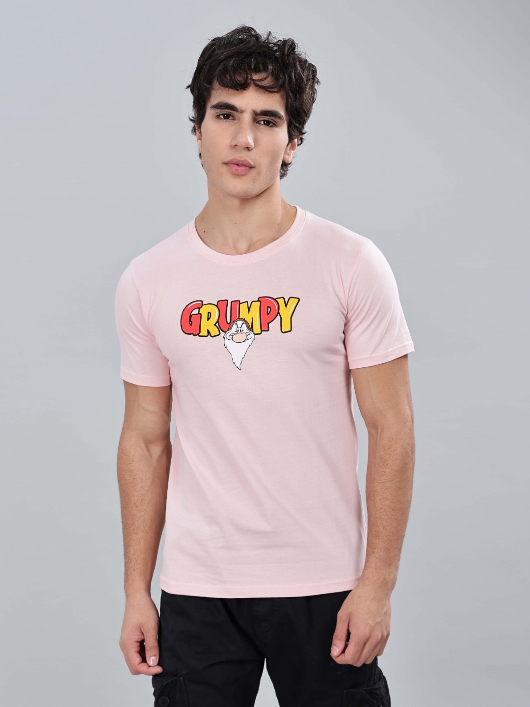 

TOMHIDDLE Men Typography Printed Round Neck Cotton T-shirt, Pink