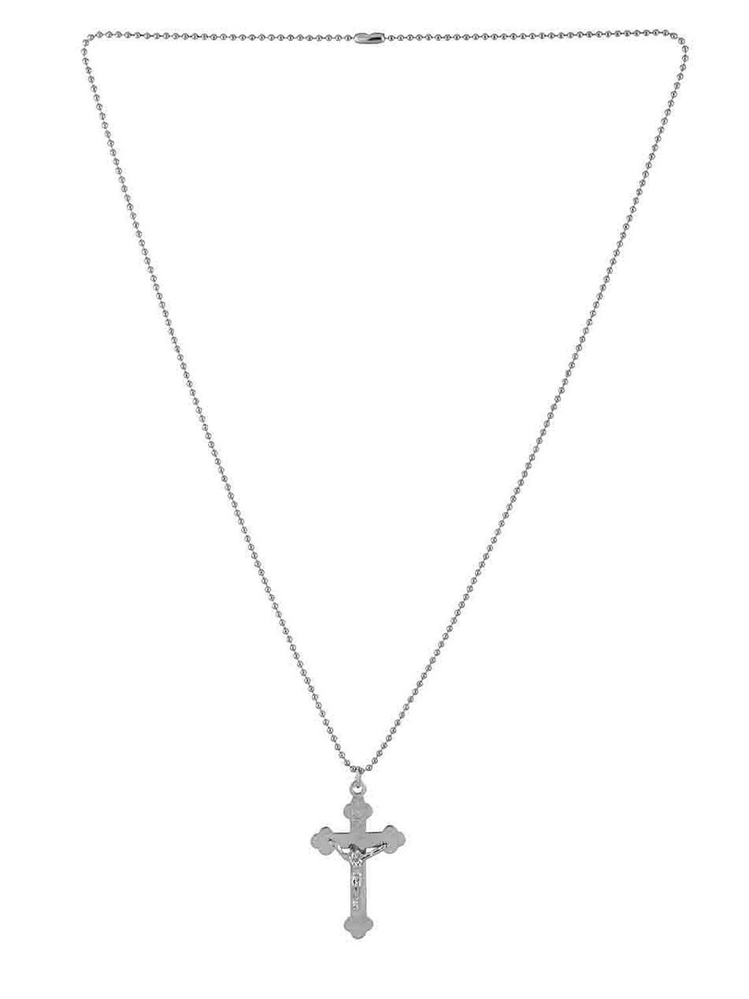 

MEMOIR Stainless Steel Jesus Pendant With Ball Chain, Silver