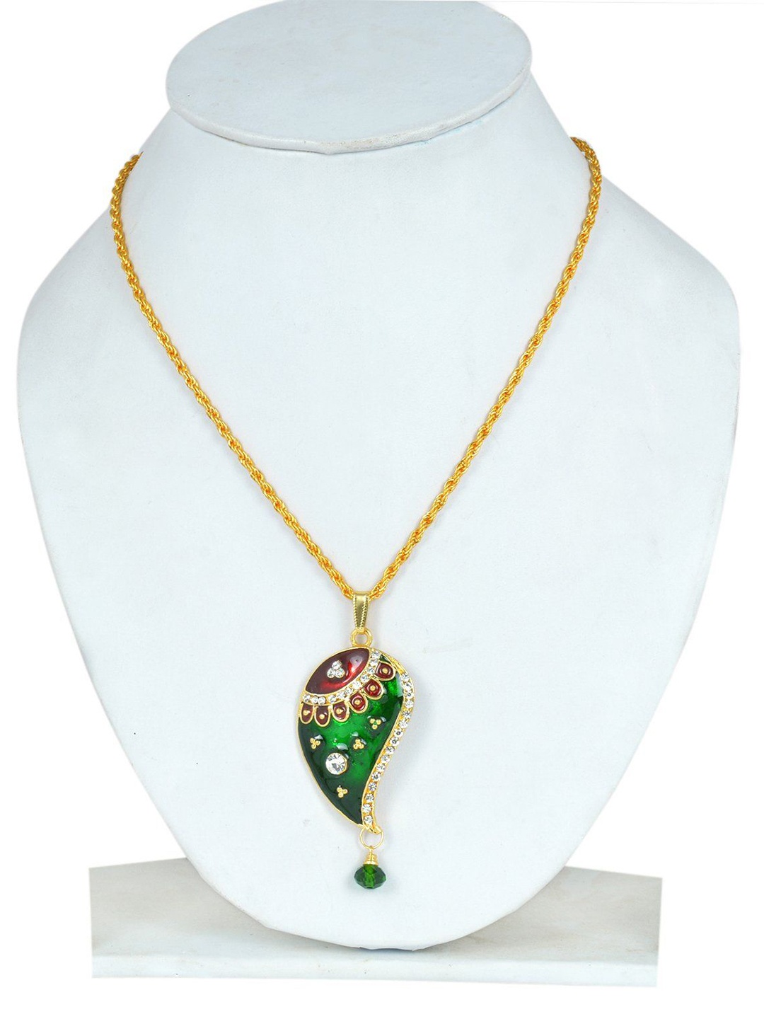 

MEMOIR Gold-Plated Stones Studded Pendant With Chain