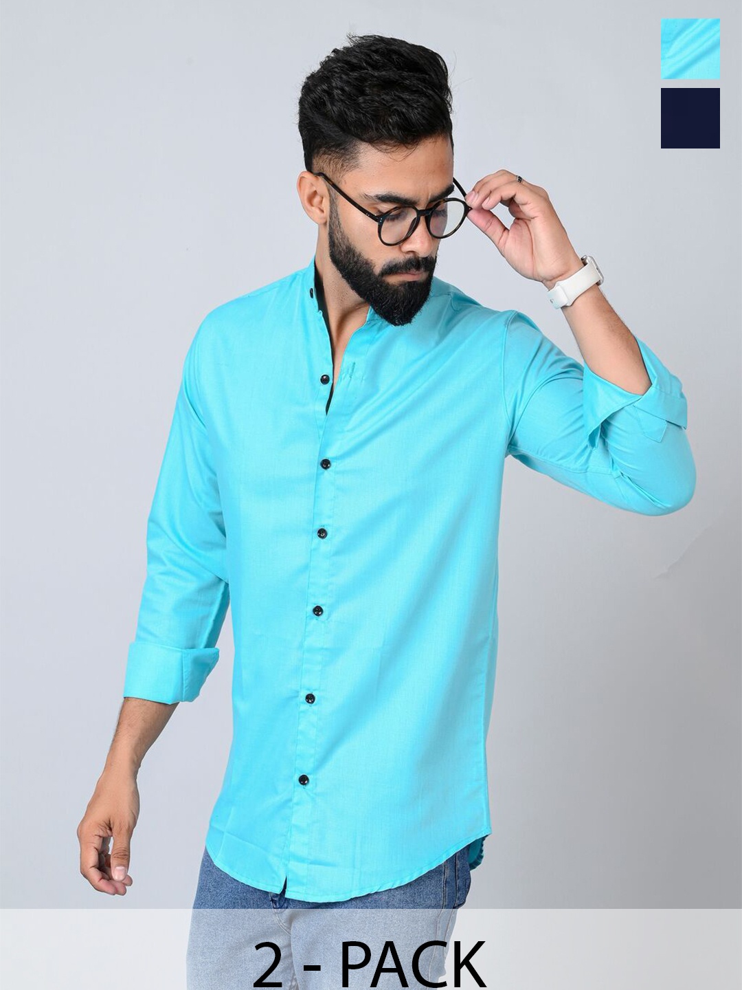 

Tanip Men Sheer Casual Shirt, Blue