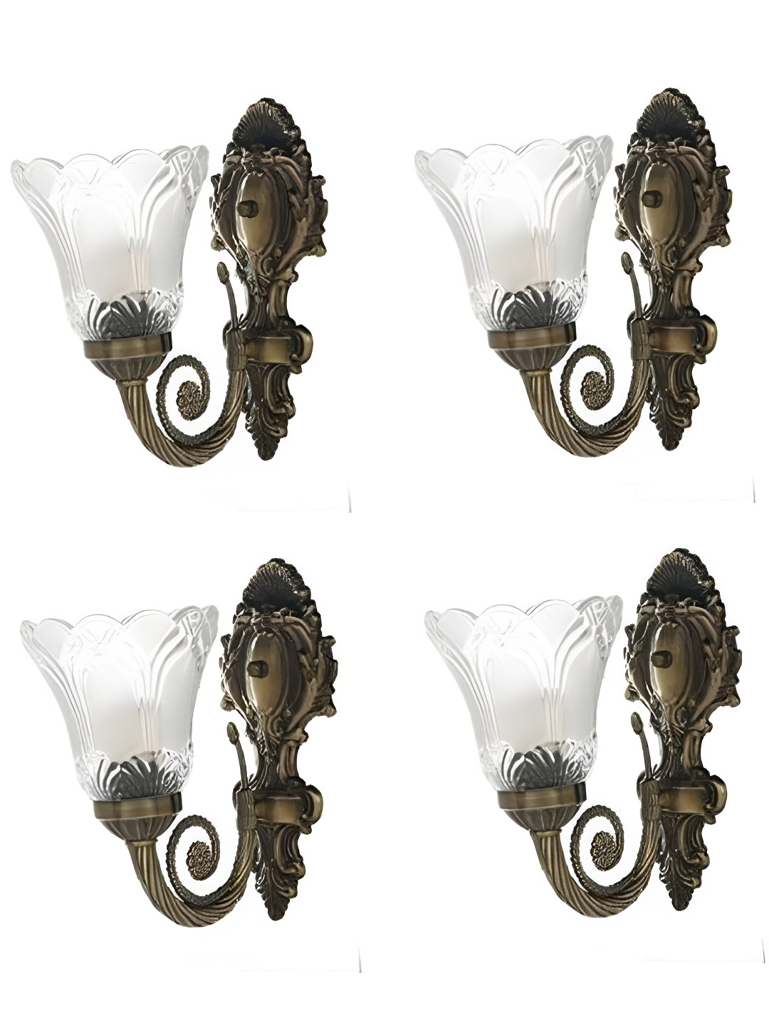 

Afast White & Bronze 4 Pieces Metal Rectangle Shaped Wall Lamps