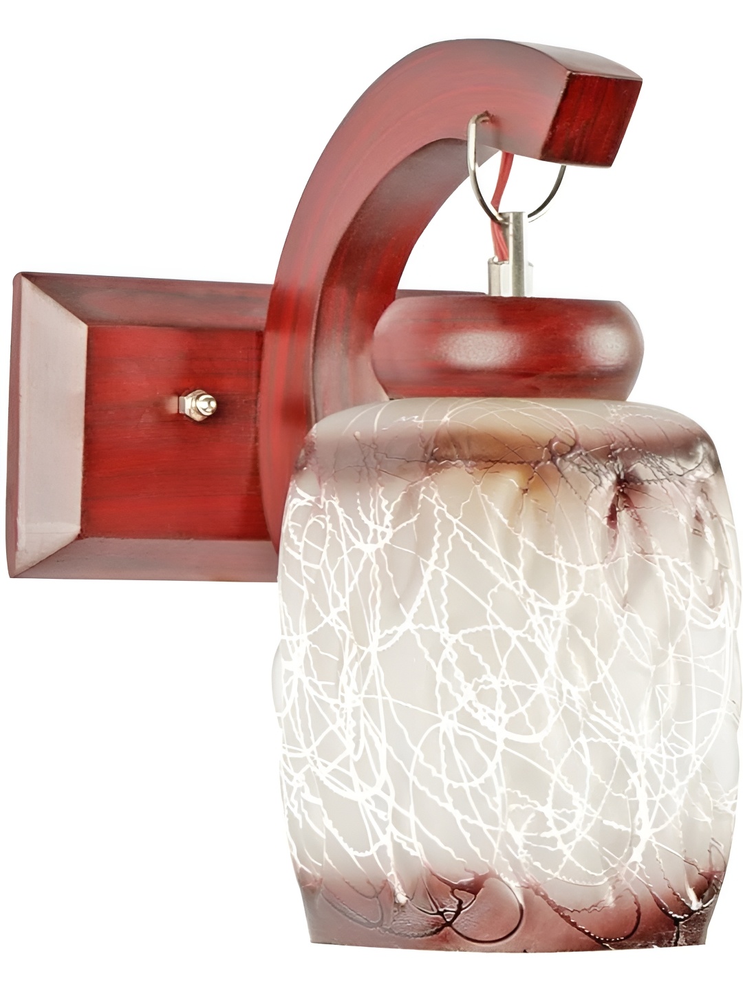 

Afast Brown & White Printed Bell Shaped Wood Wall Lamp