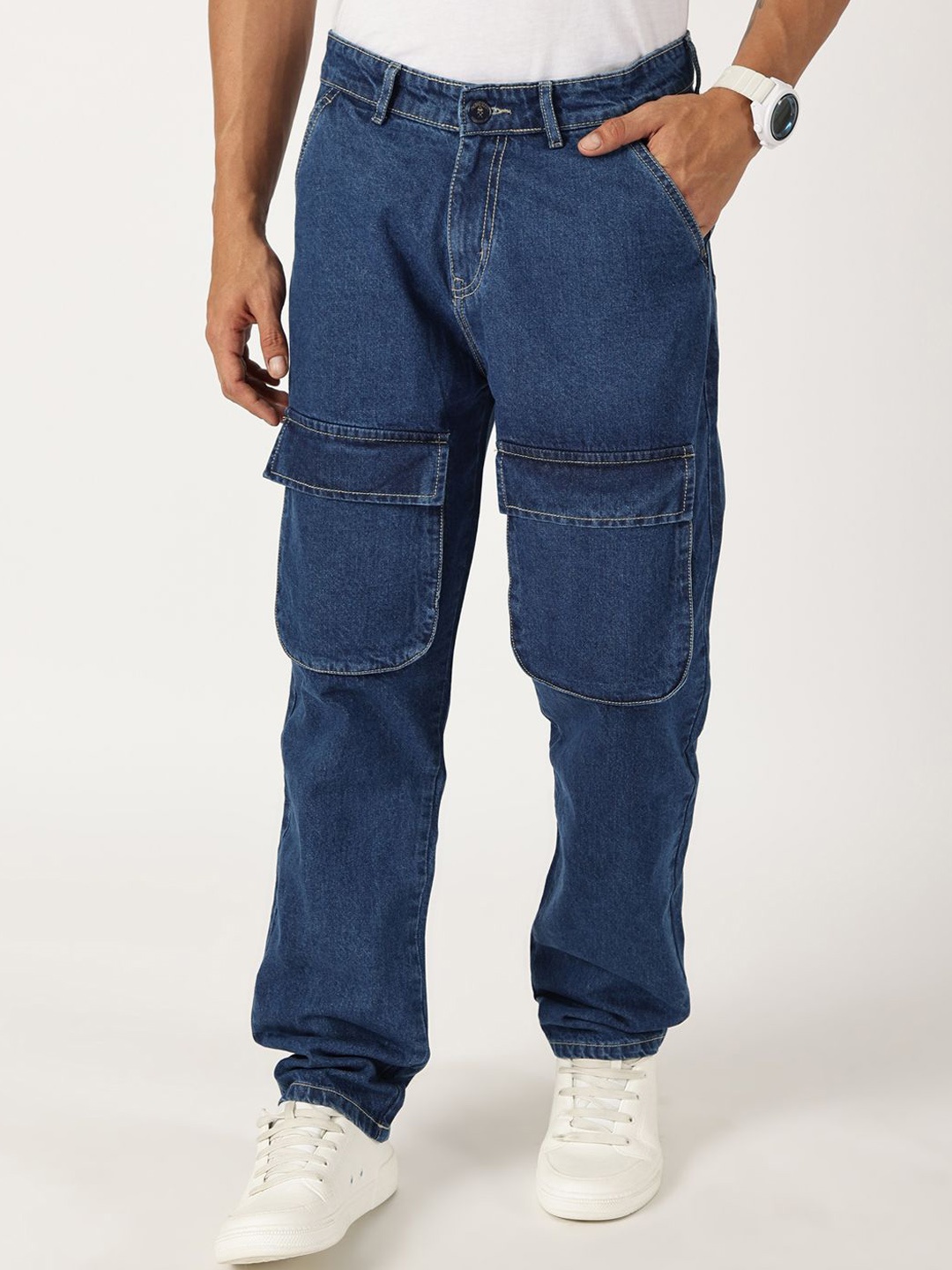 

Thomas Scott Men Smart Relaxed Fit Mid-Rise Cotton Jeans, Blue
