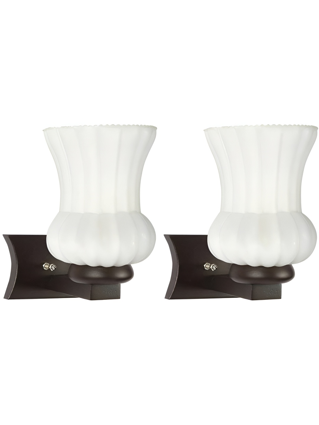 

Afast White & Black 2 Pieces Textured Wood Wall Lamps