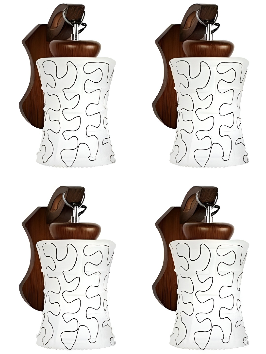 

Afast Black & White 4 Pieces Printed Wood Cylinder Shaped Wall Lamp