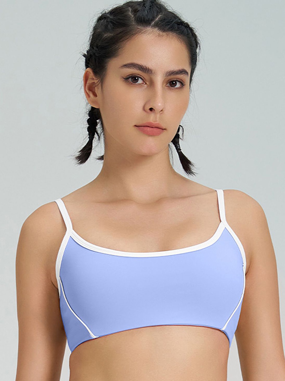 

LULU & SKY Women Bralette Shoulder Straps Crop Top, Blue