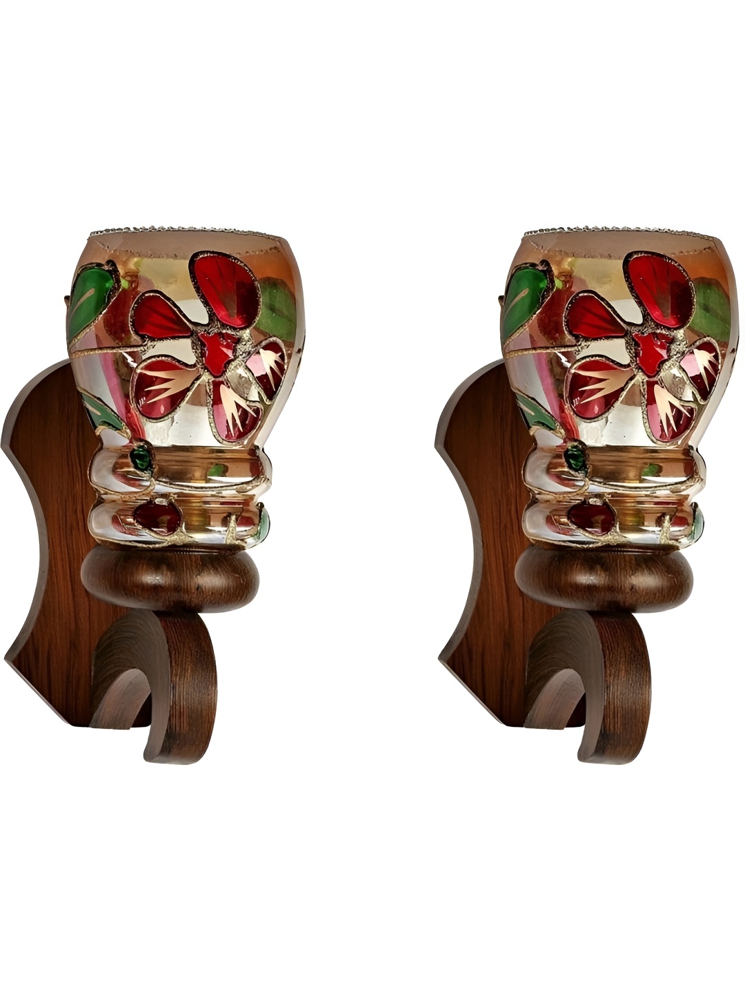 

Afast Brown & Green 2 Pieces Printed Wood Wall Lamps