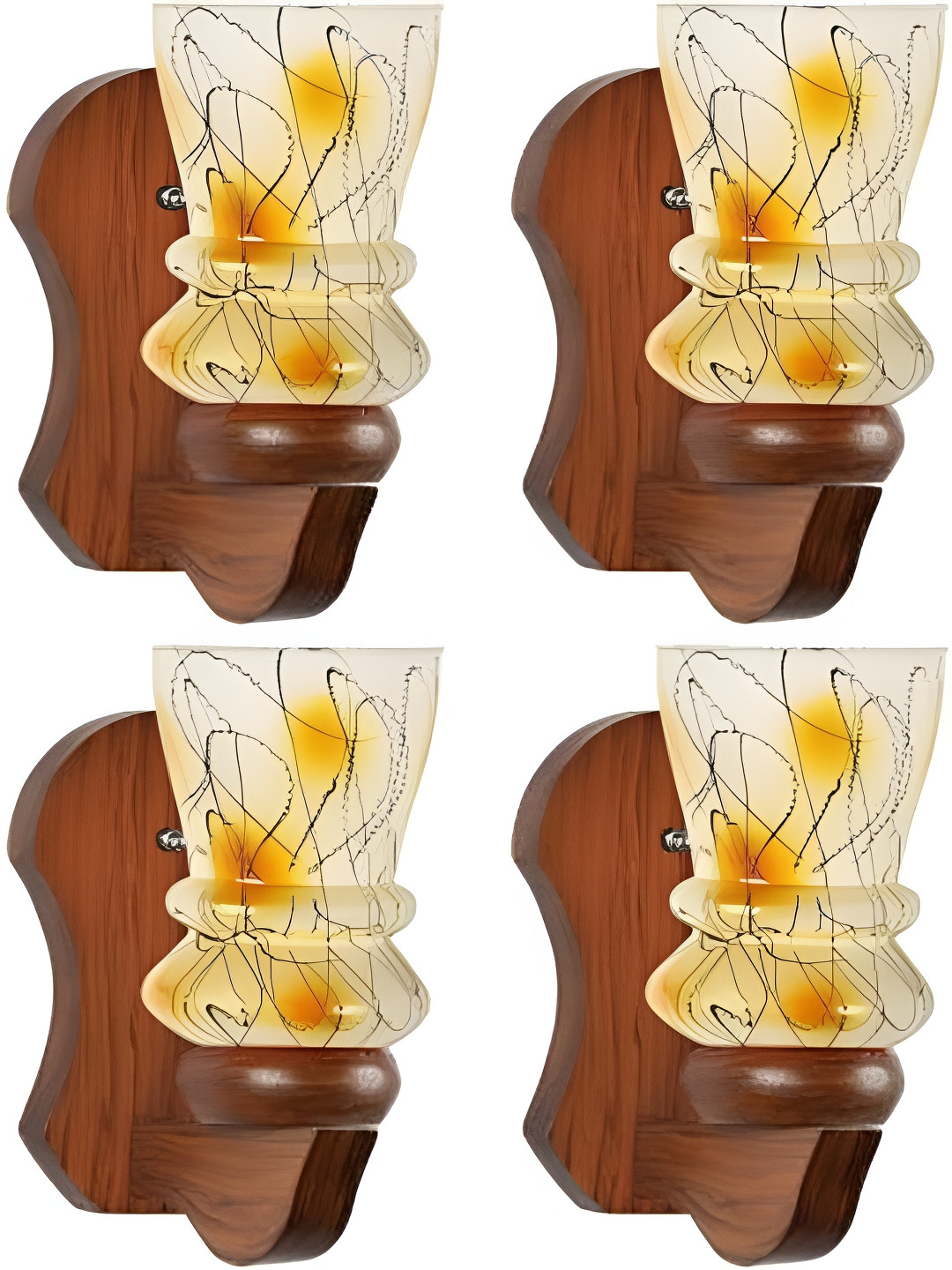 

Afast Black & Yellow 4 Pieces Abstract Shaped Wood Contemporary Wall Lamps