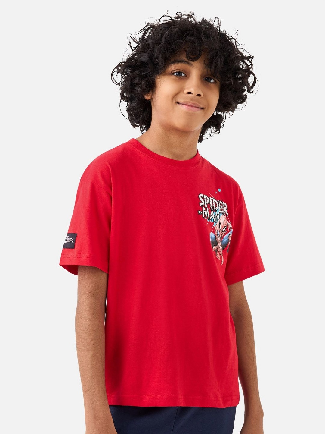 

Juniors by Babyshop Boys Graphic Printed Round Neck Cotton Spider-Man T-shirt, Red