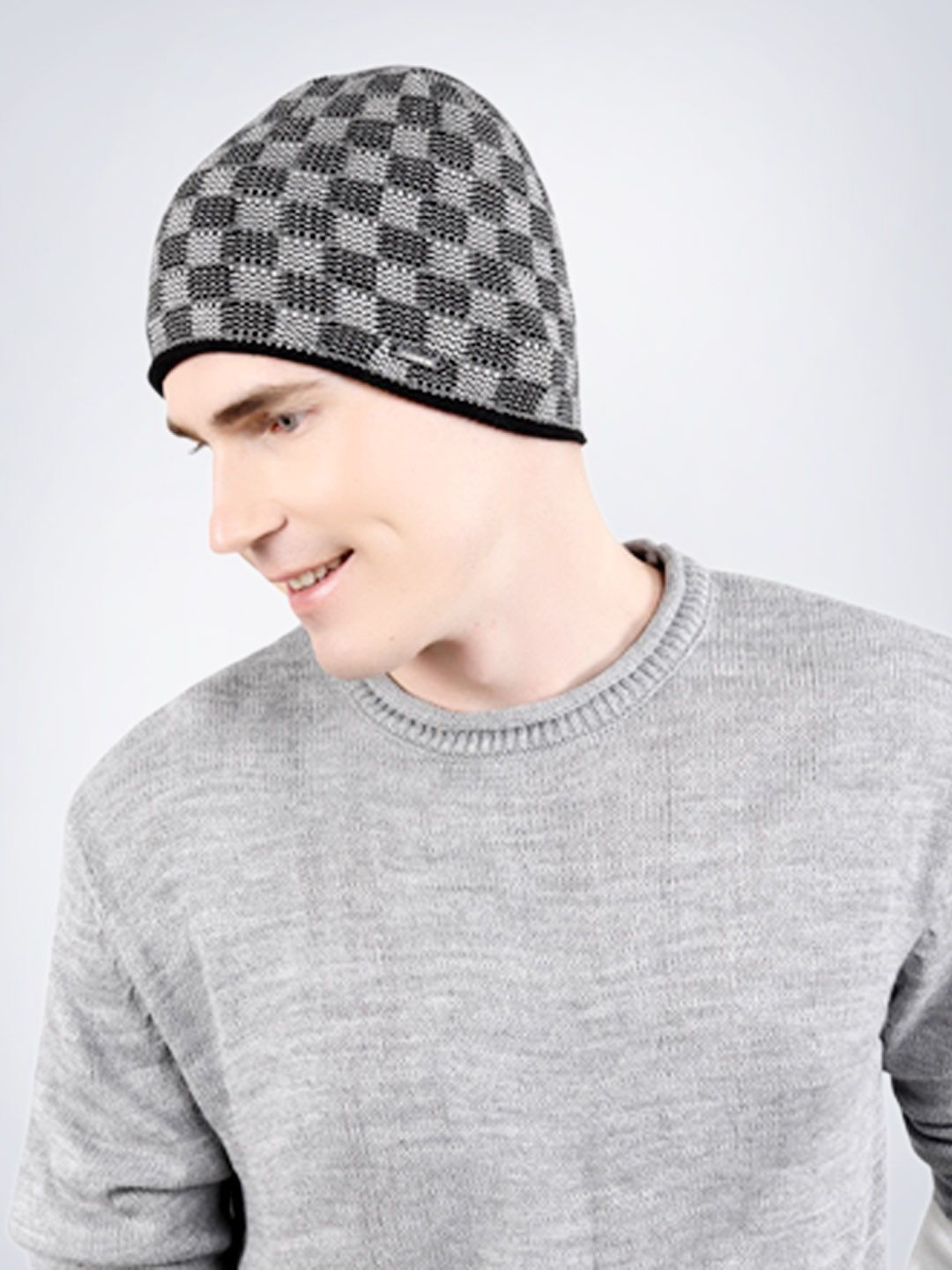 

Bharatasya Men Self Design Beanie, Black