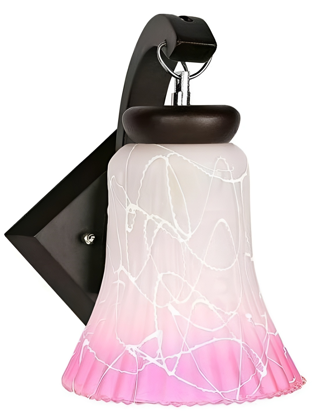 

Afast Pink & White Printed Wood Bell Shaped Wall Lamp
