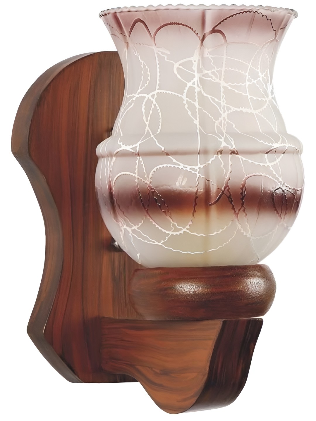 

Afast Brown & White Printed Abstract Shaped Wood Contemporary Wall Lamp