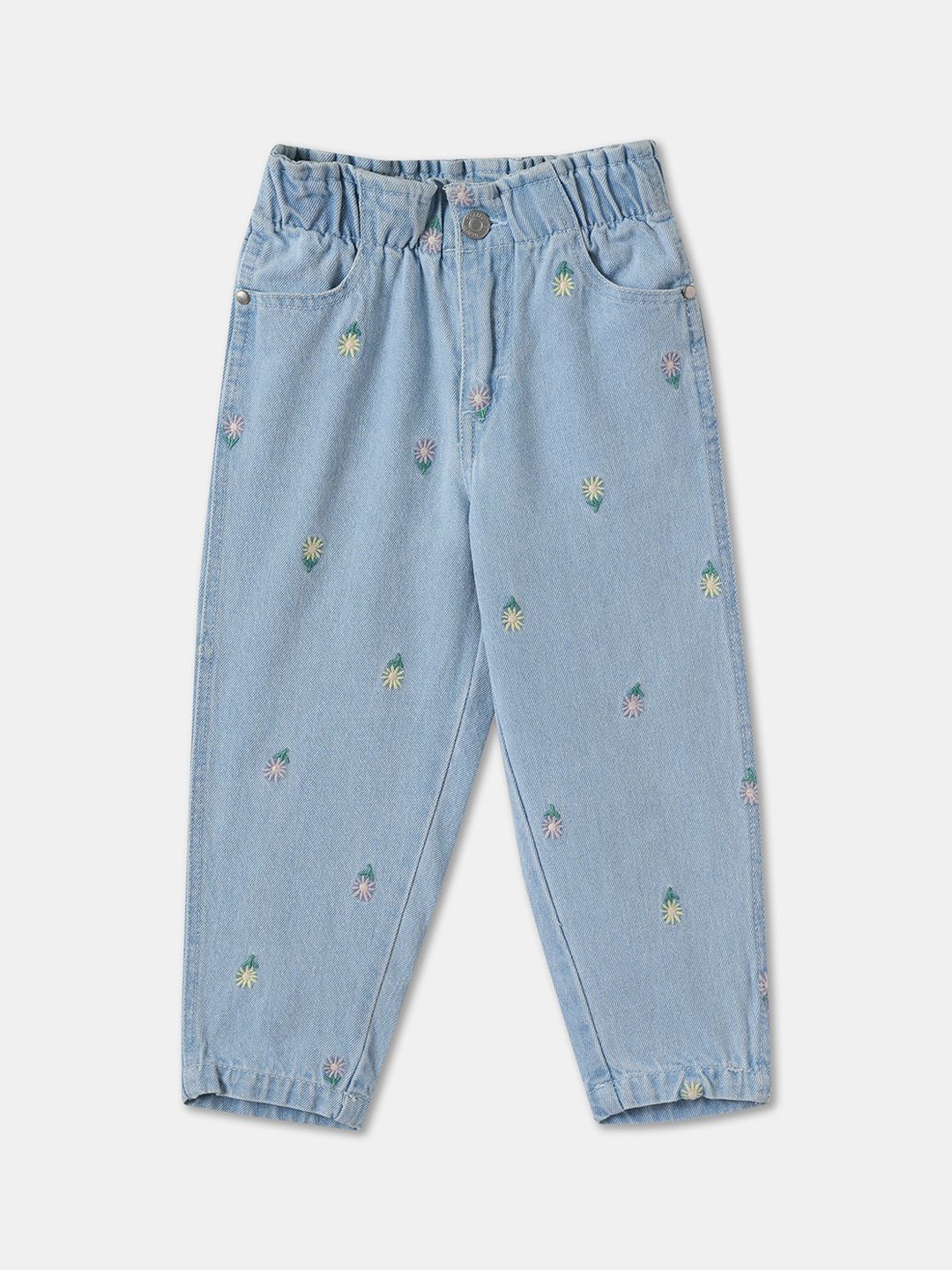 

R&B Girls Regular Fit Mid-Rise Cotton Jeans, Blue