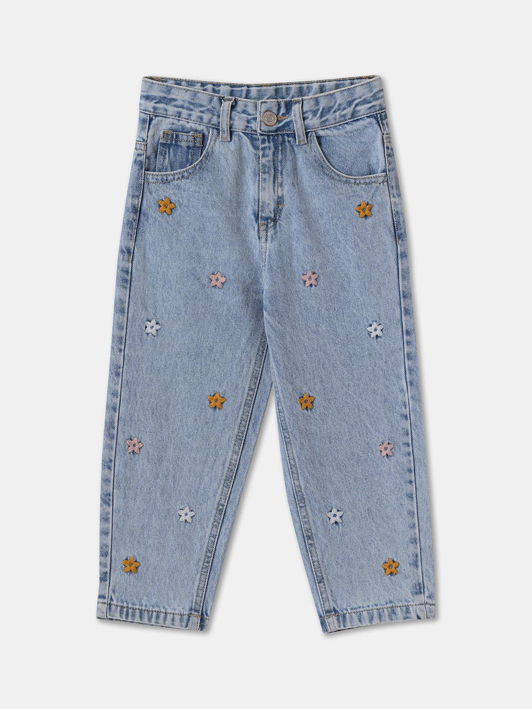 

R&B Girls Regular Fit Mid-Rise Jeans, Blue