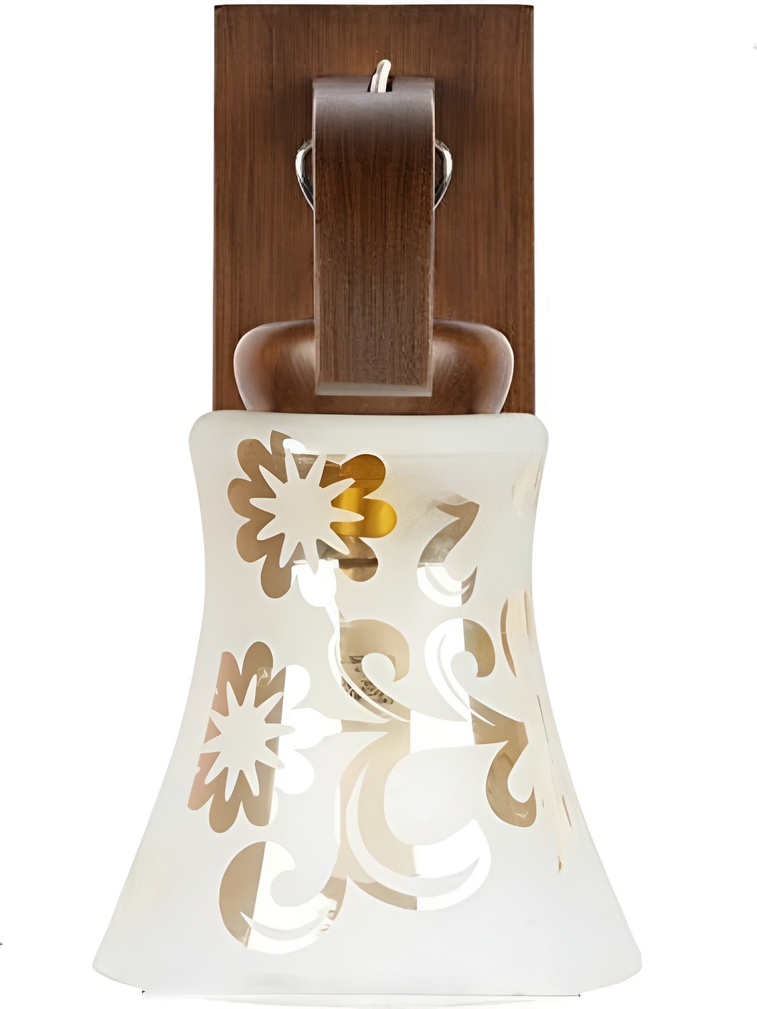 

Afast Gold-Toned & White Printed Wood Bell Shaped Wall Lamp